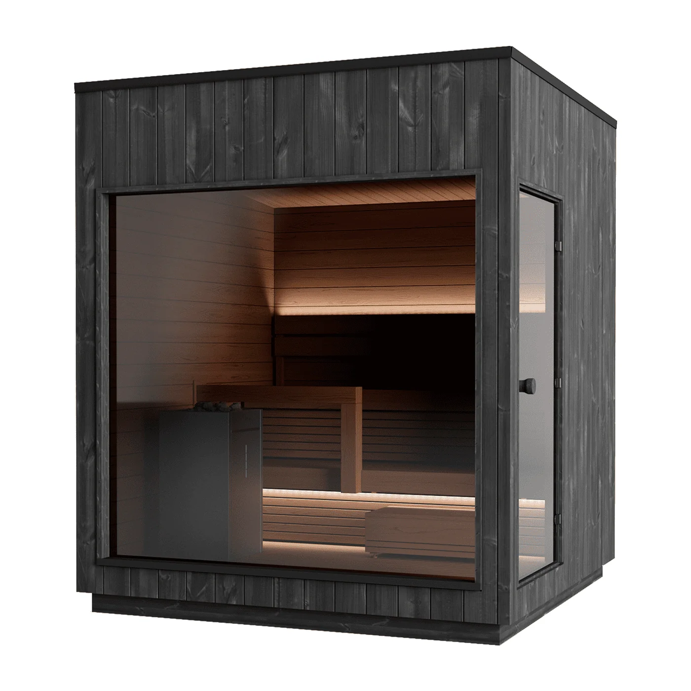 Produktbild: KIRAMI FINVISION SAUNA NORDIC MISTY – ANNEX SYSTEM - Tür rechts, Harvia Virta Combi Ofen