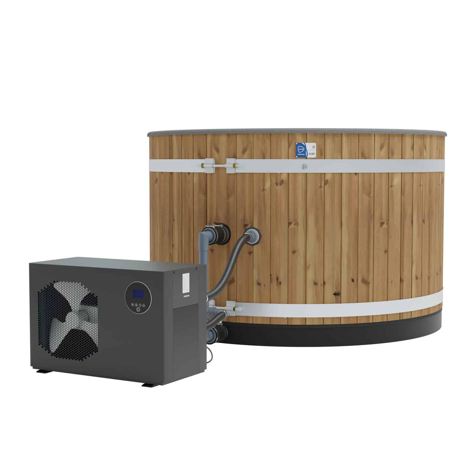 Produktbild 1 - Kirami Badefass Premium Breezy M Dual - Dual heatpump - Red Cedar - Light Gray - 4026