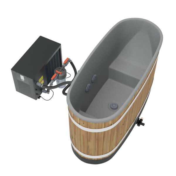 Produktbild 2 - Kirami Badefass Premium Tiny S Dual - Dual heatpump - Thermowood - Light Gray - 4032