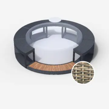 whirlpool vollumrandung fuer softub resort poseidon polyrattan cm sand  x