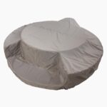 whirlpool schutzhuelle fuer softub resort oder poseidon mit polyrattan oder stauseeholz umrandung silber grau 