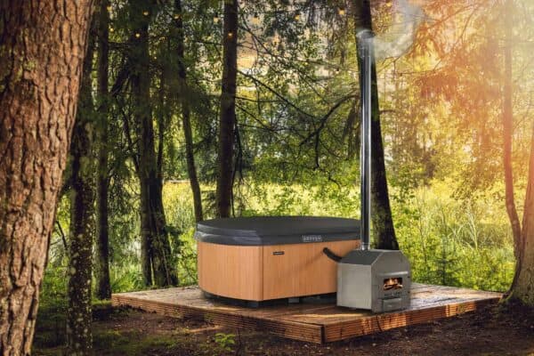 Galeriebild 3 - Hanscraft Whirlpool Hot Tub Wave - Teak - Pearl White - 129033