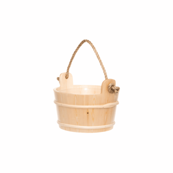 Produktbild 2 - 4 Living-Kollektion Saunakübel mit Seilgriff 4 l Fichtenholz - 6410413191969