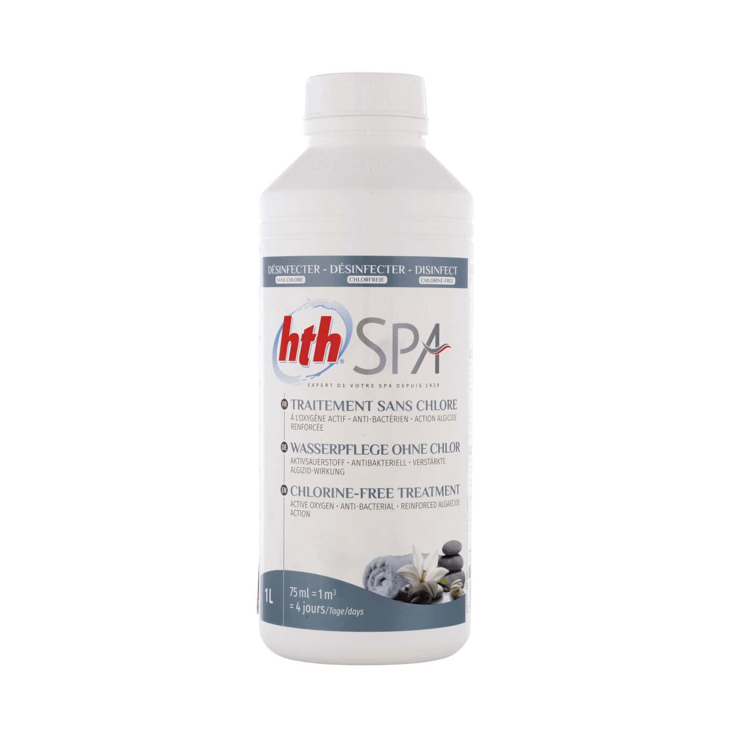 Produktbild 1 - hth SPA WASSERPFLEGE OHNE CHLOR 1 l - 3521686010826 Produktbild 1 - hth SPA WASSERPFLEGE OHNE CHLOR 1 l - 3521686010826