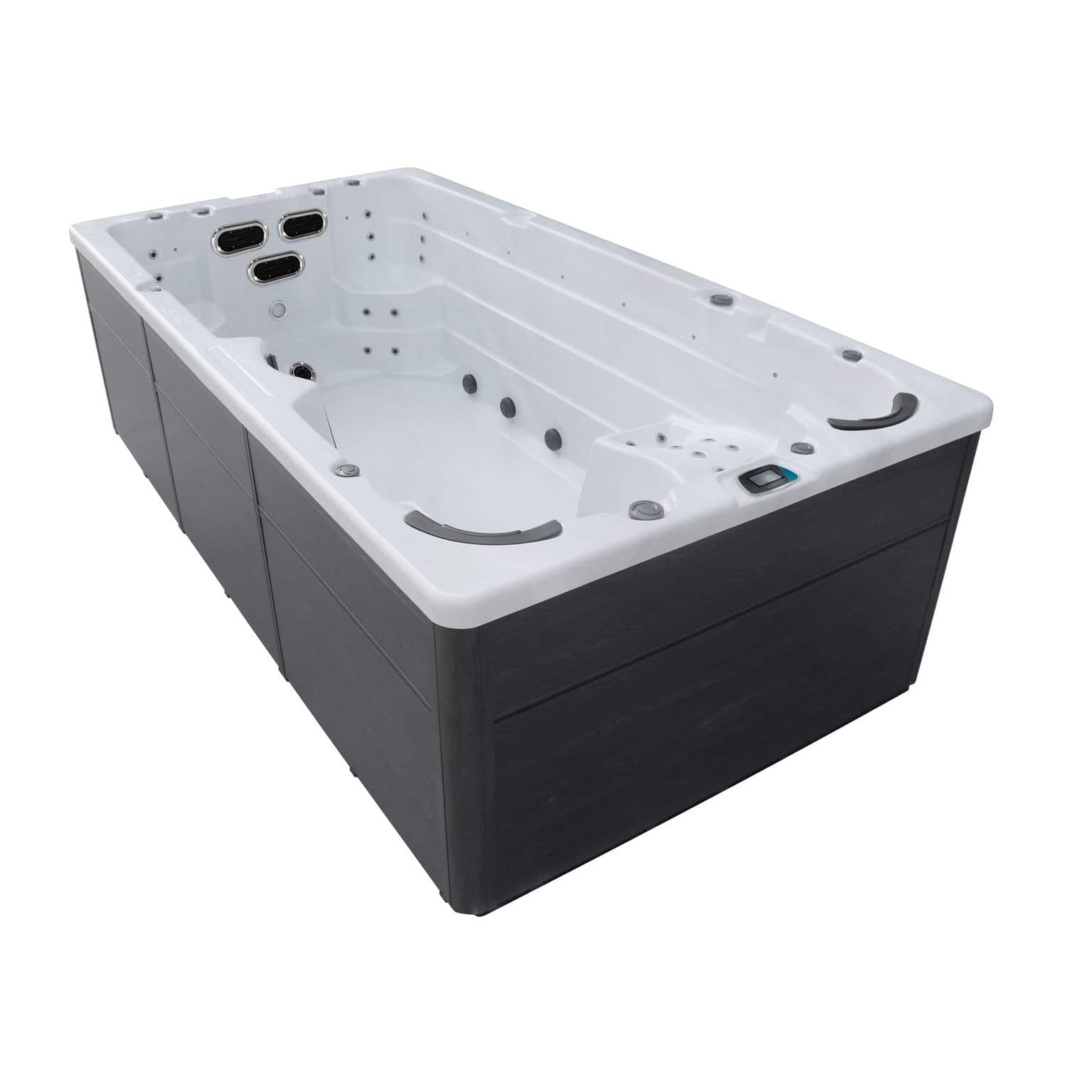 Produktbild 1 - Hanscraft Whirlpool Swim SPA Odin - Grey Oak - Sterling Silver - HCSWIMSPAODIN-GO-SS Produktbild 1 - Hanscraft Whirlpool Swim SPA Odin - Grey Oak - Sterling Silver - HCSWIMSPAODIN-GO-SS