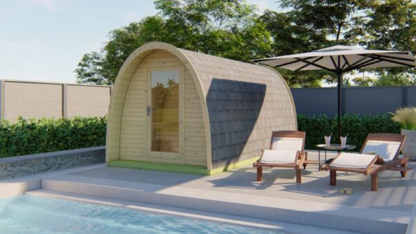 Galeriebild 1 - Tuindeco Sauna POD mit 3 Räumen - Fichtenholz - Länge 480 cm - 8715815413908