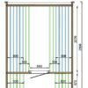 Maße - Tuindeco Sauna Cube - Thermowood - Länge 286 cm - 8715815413885
