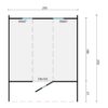 Maße - Tuindeco Saunafass - Thermowood - Länge 250 cm - 8715815031805