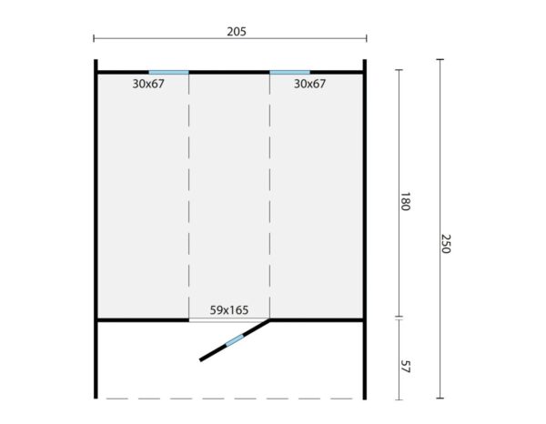 Maße - Tuindeco Saunafass - Thermowood - Länge 250 cm - 8715815031805