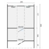 Maße - Tuindeco Saunafass mit Umkleidekabine - Thermowood - Länge 350 cm - 8715815031829