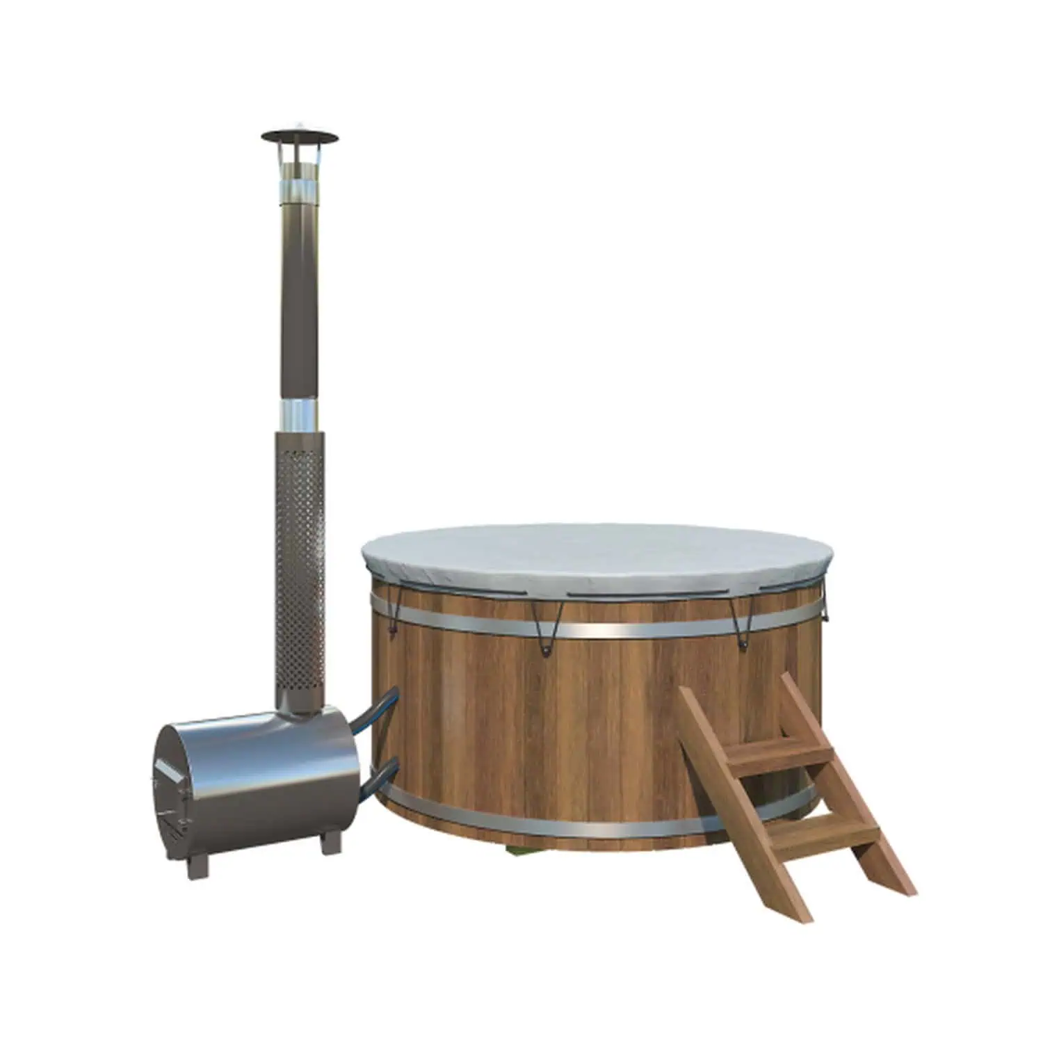 Produktbild 2 - Tuindeco Hot Tub Thermo mit Außenofen - 8715815050356