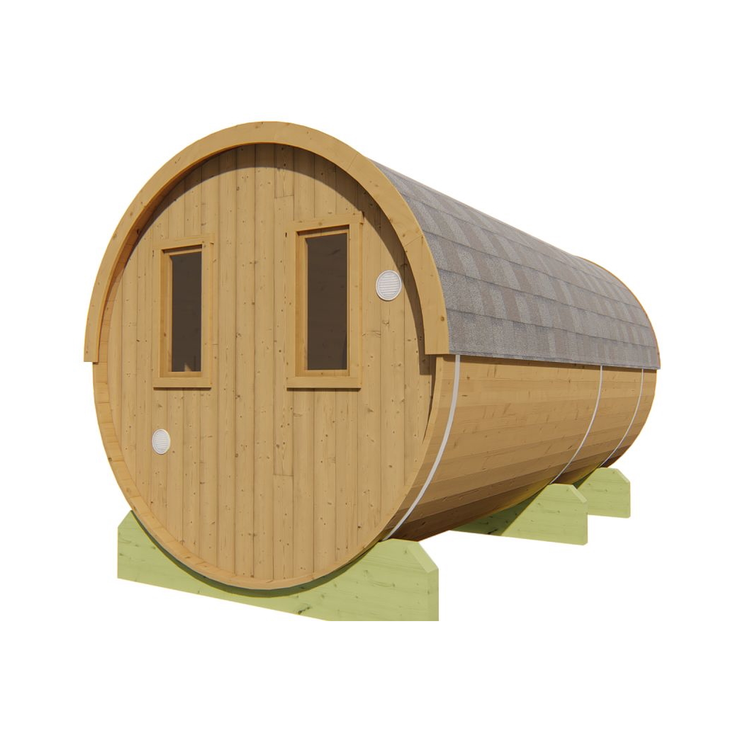 Produktbild 2 - Tuindeco Saunafass mit Umkleidekabine - Thermowood - Länge 400 cm - 8715815031836