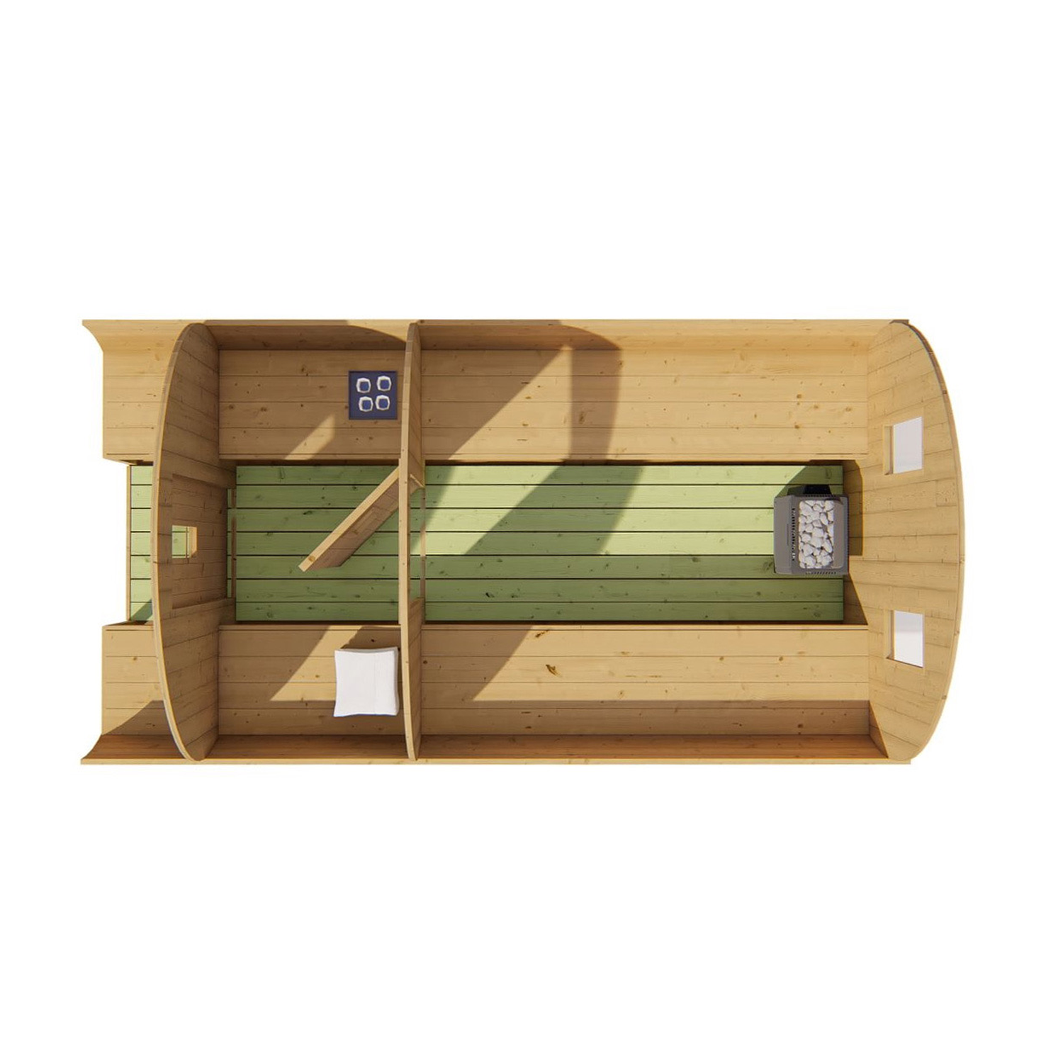 Produktbild 3 - Tuindeco Saunafass mit Umkleidekabine - Thermowood - Länge 400 cm - 8715815031836