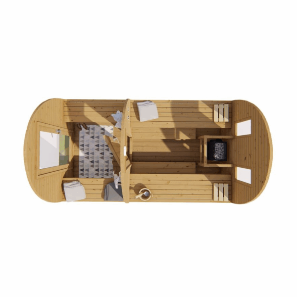 Produktbild 4 - Tuindeco Sauna POD mit Umkleidekabine - Thermowood - Länge 396 cm - 8715815413861