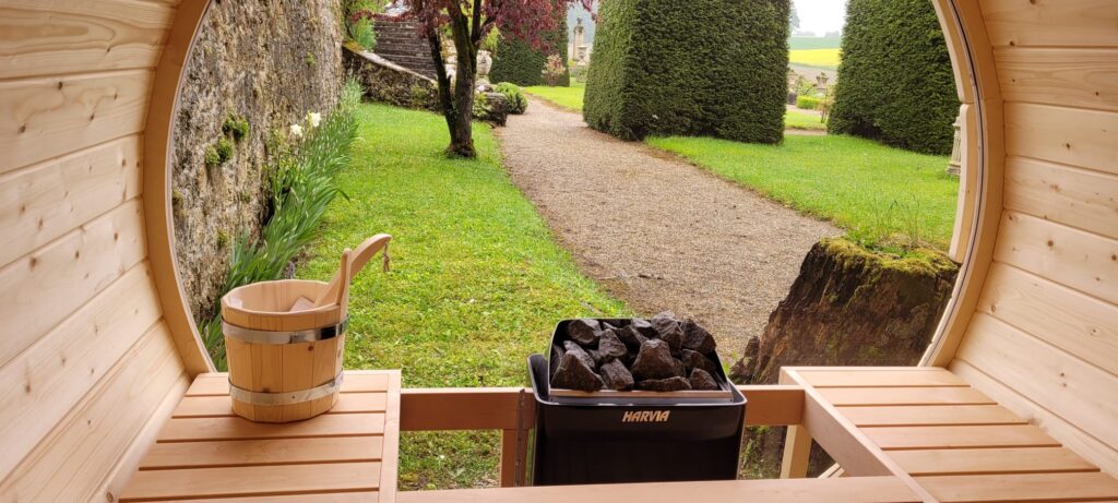 Tuindeco Saunafass   Vollpanoramafenster  North SPA Tuindeco Saunafass   Vollpanoramafenster