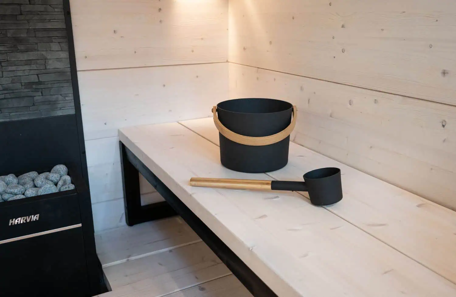 Galeriebild 4 - Harvia Aufgusskübel und -kelle schwarzer Stahl - 6417659023573