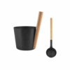 Produktbild 1 - Rento Set Saunakübel und Schöpfkelle schwarz Aluminium - RT-kk-s Produktbild 1 - Rento Set Saunakübel und Schöpfkelle schwarz Aluminium - RT-kk-s