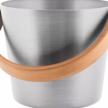 Rento Saunaku bel mit Bambus Henkel Alu silber North SPA Rento Saunaku bel mit Bambus Henkel Alu silber